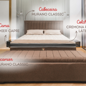 Colchão Cremona + Cama Sommier + Cab e Recamier Murano